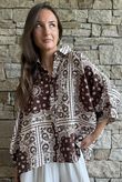 Yara Bandana Relaxed Blouse Chocolate